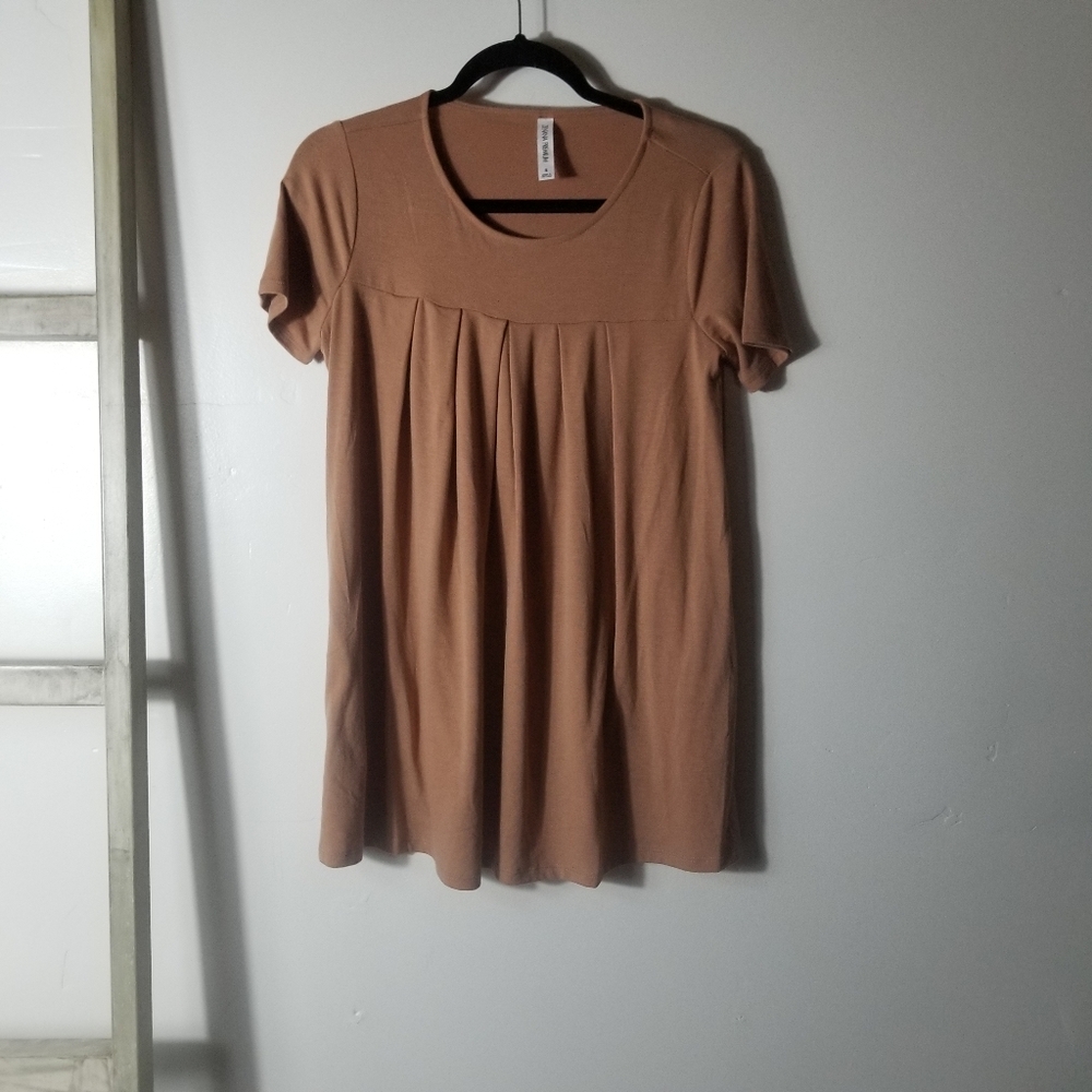 ZENANA PREMIUM WOMEN'S ORANGISH BROWN TUNIC BLOUSE SIZE SMALL